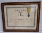 Eremedaille Medaille Militaire met certificaat 1889 1938, Verzamelen, Verzenden, Landmacht, Nederland, Lintje, Medaille of Wings