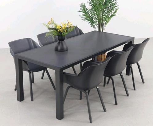NETTE STAAT! 6 persoons STEVIGE tuinset Hartman antraciet, Tuin en Terras, Tuinsets en Loungesets, Zo goed als nieuw, Tuinset