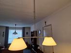 Hanglamp rvs met glazen kapjes, Huis en Inrichting, Lampen | Hanglampen, Ophalen, Gebruikt, Minder dan 50 cm