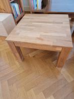 Massief blank eiken salontafel, bijzettafel. 60x60,38cm, 50 tot 100 cm, Minder dan 50 cm, Ophalen of Verzenden, Zo goed als nieuw