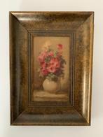 Klein schilderij vaas met bloemen/rozen, Antiek en Kunst, Kunst | Schilderijen | Klassiek, Ophalen of Verzenden