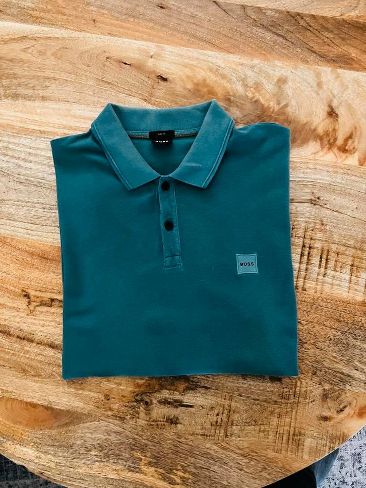 Hugo Boss polo maat L petrol groen, Kleding | Heren, Polo's, Zo goed als nieuw, Maat 48/50 (M), Groen, Ophalen