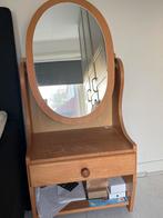 Houten nachtkastje met spiegel en lade, Huis en Inrichting, Woonaccessoires | Spiegels, Ophalen, Minder dan 50 cm, Gebruikt, Minder dan 100 cm
