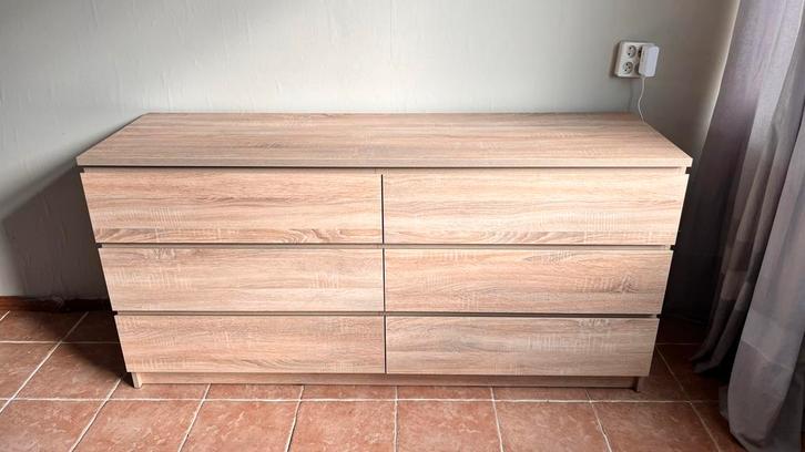 LIMFJORDEN Ladekast Licht Eiken - 6 Lades, Huis en Inrichting, Kasten | Ladekasten, Gebruikt, Minder dan 100 cm, 150 tot 200 cm