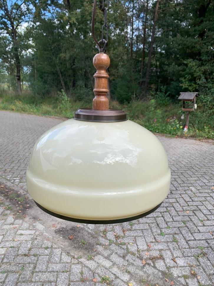 Vintage hanglamp | ecru, Verzamelen, Retro, Huis en Inrichting, Ophalen