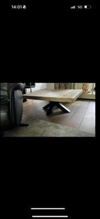 Massief Eiken Salontafel, Huis en Inrichting, Tafels | Salontafels, Ophalen of Verzenden, Zo goed als nieuw, Minder dan 50 cm