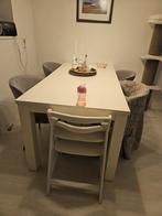 Witte Eettafel voor Zes Personen, Huis en Inrichting, Tafels | Eettafels, Overige materialen, Gebruikt, 100 tot 150 cm, Ophalen of Verzenden