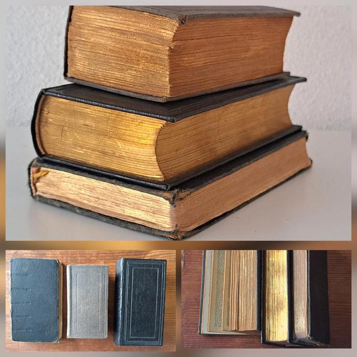 Oude bijbeltjes en missaal  3x, Antiek en Kunst, Antiek | Boeken en Bijbels, Verzenden