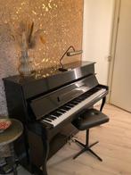 hoogglans zwarte piano met kruk en pianolamp te koop., Muziek en Instrumenten, Piano's, Ophalen, Gebruikt, Zwart, Piano