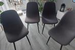 Grijze eetkamerstoelen - set van 4, Gebruikt, Ophalen of Verzenden, Stof, Vier
