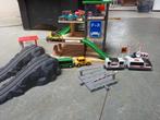 Houten Treinbaan met Garage en Voertuigen, Ophalen, Gebruikt