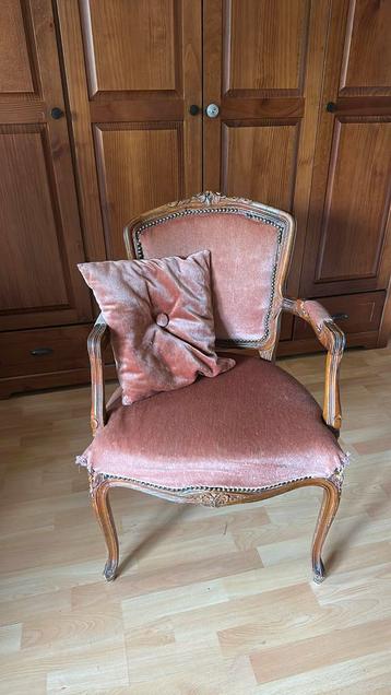 Biedermeier oud rose antik stoel beschikbaar voor biedingen
