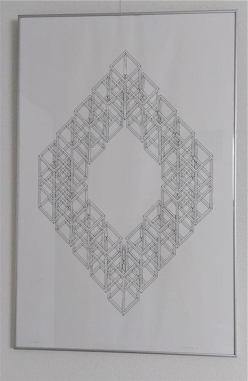Uniek werk Joost Baljeu grafiek (zwart/wit) in lijst(220909), Antiek en Kunst, Kunst | Litho's en Zeefdrukken, Ophalen