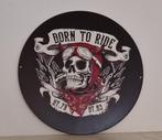 Metaal, skull, wandbord, deco, biker, born to ride, route 66, Ophalen of Verzenden, Nieuw