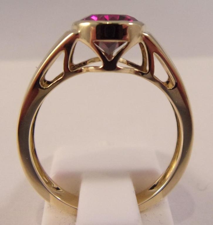 Gouden Designer ring met Rhodoliet, Harry Ivens, Sieraden, Tassen en Uiterlijk, Ringen, Nieuw, Dame, 17 tot 18, Rood, Goud, Met edelsteen