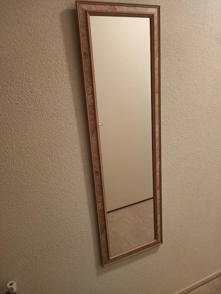 mooie gangspiegel en houtsnijwerk, Huis en Inrichting, Woonaccessoires | Spiegels, Zo goed als nieuw, Minder dan 50 cm, Minder dan 100 cm