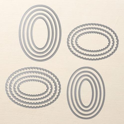 Stampin' Up! stansenset Layering Ovals ovalen, Hobby en Vrije tijd, Kaarten | Zelf maken, Zo goed als nieuw, Pons of Mal, Overige thema's