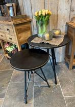 Rond tafeltje vintage black   Leuk bijzettafeltje, Rond, Nieuw, Hout, 55 tot 75 cm