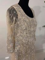 Beige Indiase lehenga met lange overgooier maat 40/42, Maat 38/40 (M), Overige typen, Beige, Ophalen of Verzenden