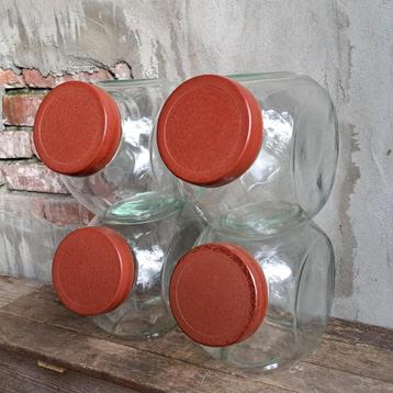 1x Oude glazen snoeppot bakelieten deksel stapelbaar *Etage3 beschikbaar voor biedingen