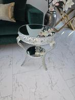 Zilveren bijzettafel met spiegelblad, Huis en Inrichting, Tafels | Sidetables, Ophalen, Zo goed als nieuw
