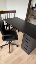 Bureau set zwart IKEA, Ophalen, Gebruikt, Bureau