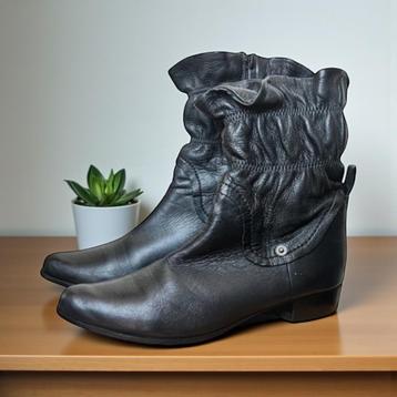 Vintage Laarzen Maat 40 Zwart Leer Retro 80s Style beschikbaar voor biedingen