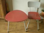 tafel en stoel uit jaren 50/ 60 met buizenframe, Ophalen, Gebruikt, Vintage, Eén