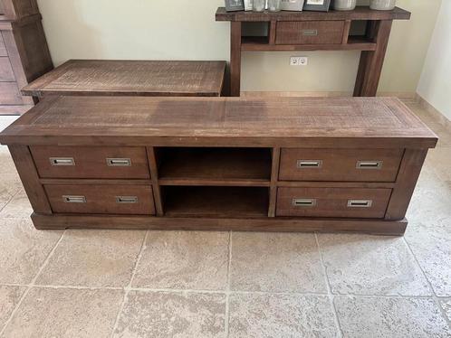 Eikenhouten salontafel met tv-meubel van Henders en Hazel, Huis en Inrichting, Complete inboedels, Ophalen