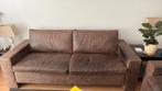 Bruine leren nubuck bankstel 3,5-zits, Ophalen, Gebruikt, 75 tot 100 cm, 200 tot 250 cm