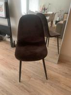 4 Bruine Velours Eetkamerstoelen - Zeer Goed!, Huis en Inrichting, Stoelen, Ophalen, Bruin, Zo goed als nieuw, Vier