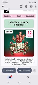 Vouchercode voor gratis 2e kaartje toppers, Tickets en Kaartjes