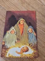 Moeder en twee kinderen kijken bij kribbe van Jezus, Verzenden, Gelopen