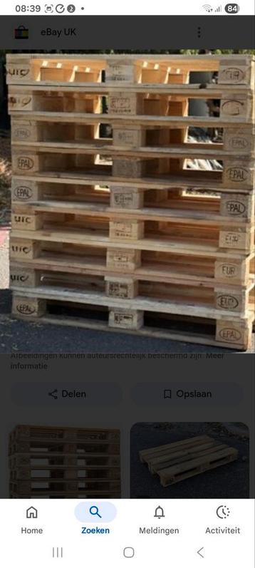 Euro pallets 12 stuks. Per stuk €9,00 alle 12 voor €90 beschikbaar voor biedingen