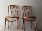 Vintage Thonet-stijl stoelen set van 2, Huis en Inrichting, Stoelen, Ophalen, Gebruikt, Twee, Bruin