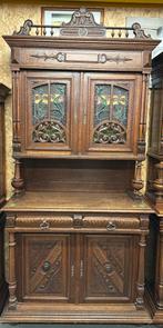 Antieke kast met Glas in Lood, Ophalen of Verzenden