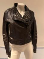Mango bruin leer jasje met noppen maat m, Kleding | Dames, Maat 38/40 (M), Mango, Bruin, Ophalen of Verzenden