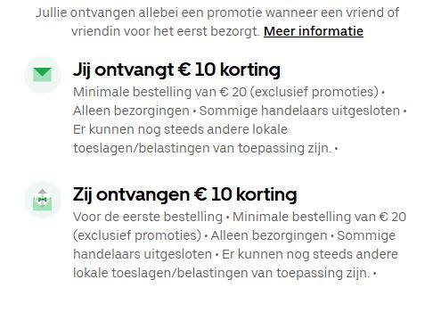 €10,- Korting op je Uber Eats Bestelling  eats-bgy2vna9mj, Tickets en Kaartjes, Kortingen en Cadeaubonnen, Eén persoon, Overige typen