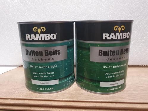 2 blikken Rambo Buitenbeits Zandwit 1108., Hobby en Vrije tijd, Schilderen, Nieuw, Ophalen