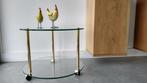 glazen ronde bijzet tafel, hollywood regency style, Glas, 55 tot 75 cm, Minder dan 45 cm, Hollywood regency style