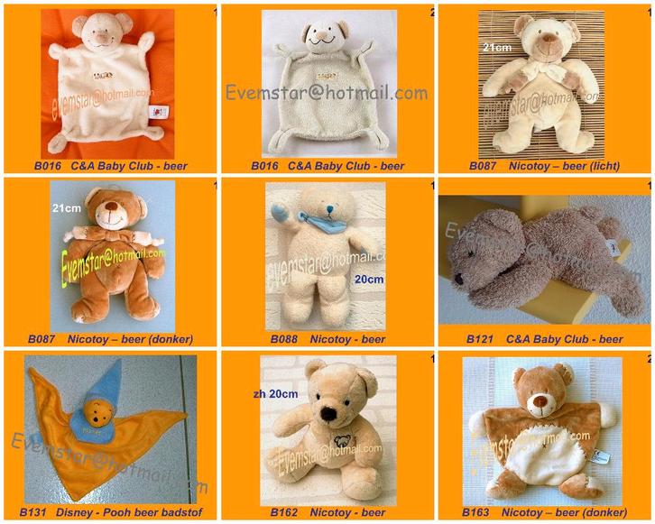 Beer beertje Nicotoy Baby Club C&A Disney Optidee Sigikid, Kinderen en Baby's, Speelgoed | Knuffels en Pluche, Zo goed als nieuw