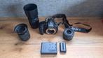 Complete set spiegelreflexcamera Sony A350 met 3 lenzen, 14 Megapixel, Gebruikt, Spiegelreflex, Ophalen of Verzenden