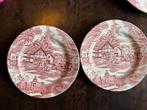 English style borden 2x (rood 20 cm), Antiek en Kunst, Ophalen of Verzenden
