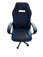 Bureau/game stoel zwart met blauwe accenten, Ophalen, Gaming bureaustoel, Zwart, Zo goed als nieuw