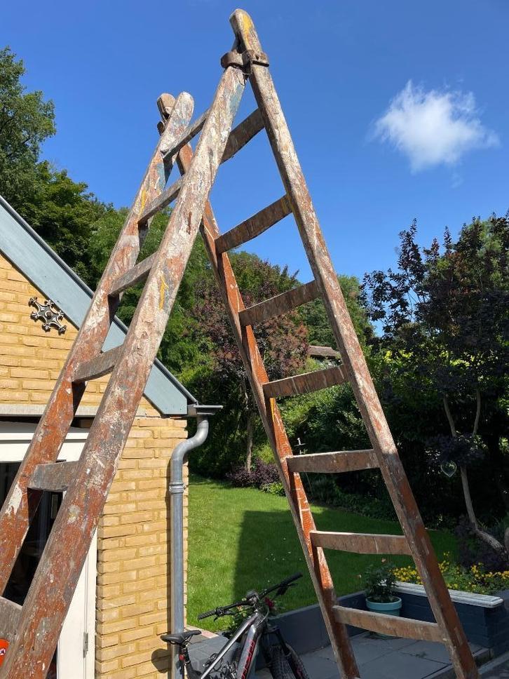 oude schilders ladder / trap, Huis en Inrichting, Woonaccessoires | Wanddecoraties, Gebruikt, Ophalen
