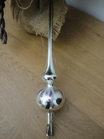 Mooie glazen zilverkleurige kerstpiek, Ophalen of Verzenden, Gebruikt