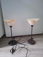 Tafellampen set - Glas & Metaal, Ophalen, Gebruikt, Glas, Minder dan 50 cm