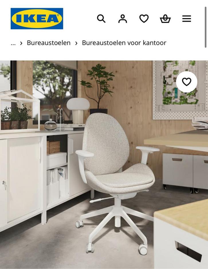 Ikea Bureaustoel wit, Huis en Inrichting, Bureaustoelen, Zo goed als nieuw, Wit, Ophalen