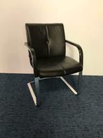 3 x Zwart leren Klober vergaderstoel / conferentiestoel