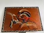 Afrikaanse kunst op houten plaat, Ophalen of Verzenden